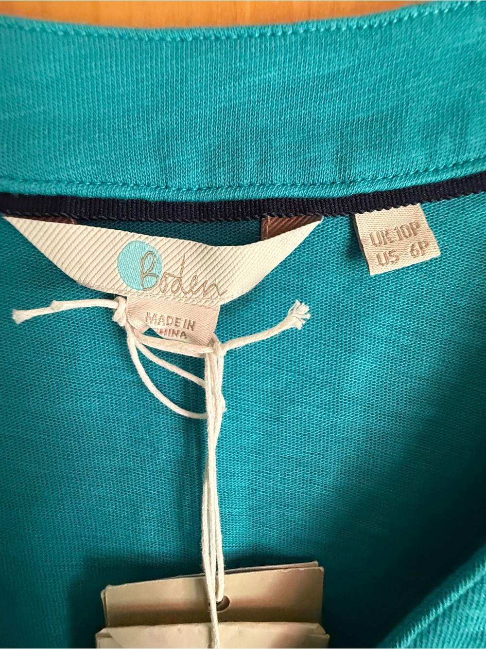 Boden Teal Sleeveless V-Neck Button Front Tie-Waist Dress. Size 6 - Picture 5 of 5